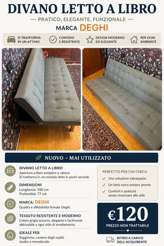 Divano letto Deghi grigio