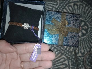 Pulsera Magnífica Joyería Marrón y Plateada