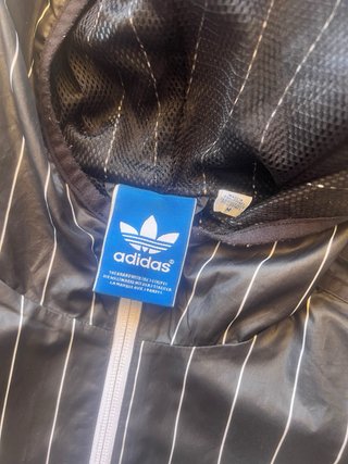 Cortavientos Adidas Negro Rayas Blancas