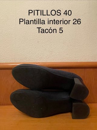 PITILLOS - zapatos salón tacón ancho 40