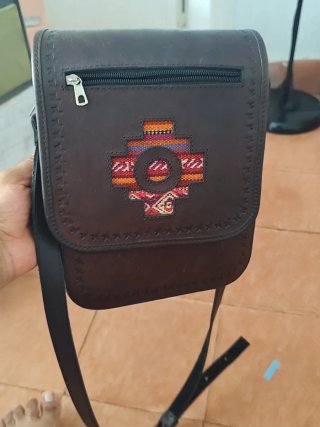 Bolso de piel vacuno auténtico 100% unisex