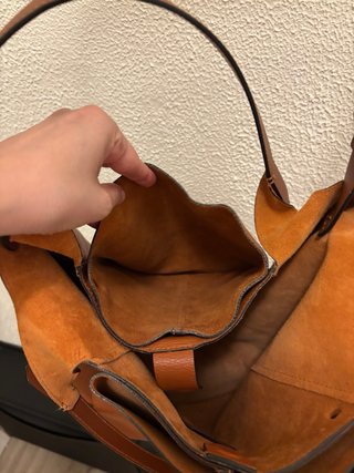 Bolso Zara Piel Marrón Naranja