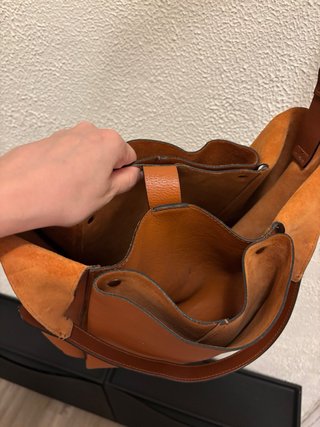 Bolso Zara Piel Marrón Naranja