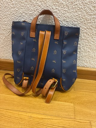 Mochila El Caballo azul y marrón