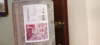 Alfombra salón beige y gris