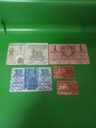 Billetes Ajuntament de Barcelona 1937