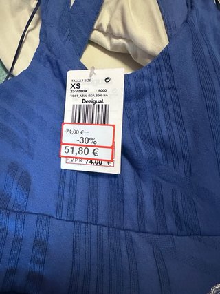 Vestido Desigual Azul Talla Xs