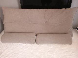 Cojín cabecero de cama gris