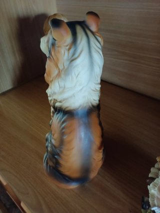 Figure di ceramica vintage: bambino, bambina e cane