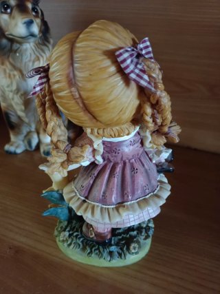 Figure di ceramica vintage: bambino, bambina e cane