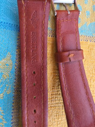 Correa de cuero Breitling Marrón.  16 mm.