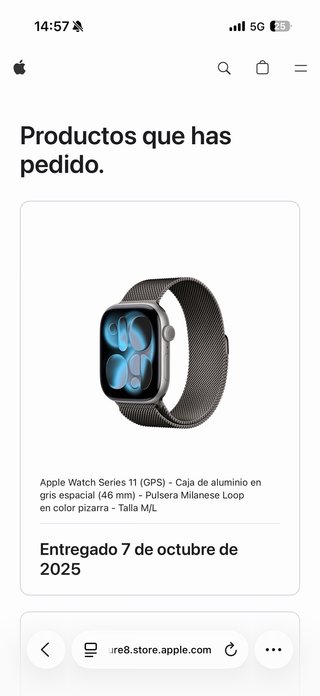 Apple Watch Series 11 Plata y Negro