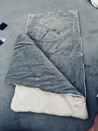 Saco Minicoton Carrito Topitos Gris