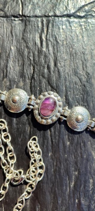 COLLAR Y PULSERA BISUTERÍA METAL Y PIEDRA