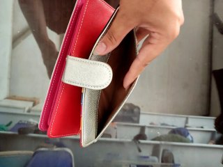 Monedero plateado mujer
