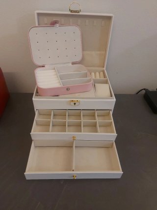 Set Portagioie Bianco e Rosa