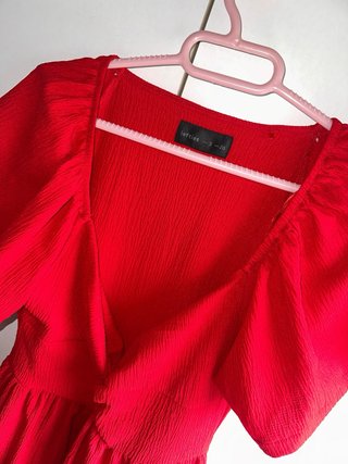 Vestido rojo manga corta