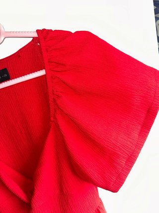 Vestido rojo manga corta