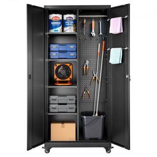 Metal Storage Cabinet, 179.5 cm Rolling Steel Garage