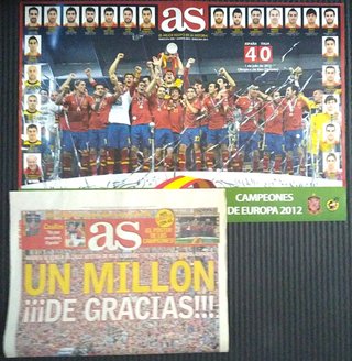 Periódico AS 3 Julio 2012 España Campeona Europa