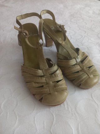 Zapatos de tacón mujer verde oliva