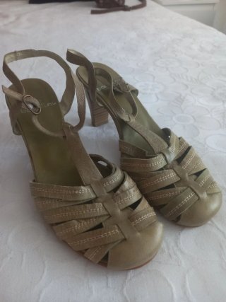 Zapatos de tacón mujer verde oliva