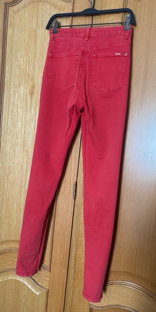 Pantalón Vaquero Skinny Rojo Zara Talla 36
