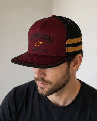 Gorra Alpinestars Plana Negra y Roja nueva