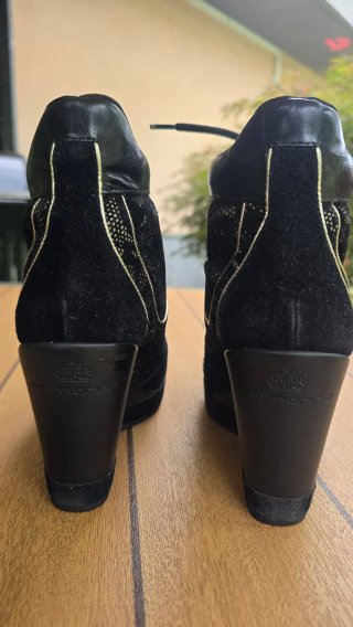Stivaletti Fornarina neri camoscio oro 37