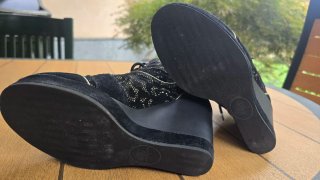Stivaletti Fornarina neri camoscio oro 37