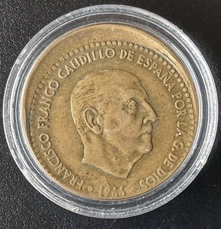 1 Peseta Franco 1966 - ¡Acuñación muy Desplazada!