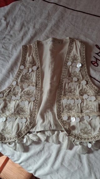 Chaleco Anany Beige/Dorado Talla XS