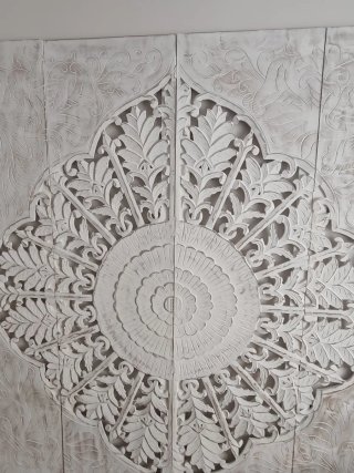 Cabecero/Biombo Tallado Blanco