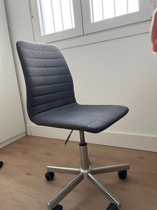 Conjunto Escritorio y Silla Gris/Blanco