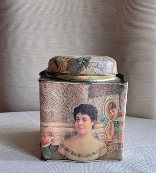 Scatola Latta Vintage Stile Vittoriano