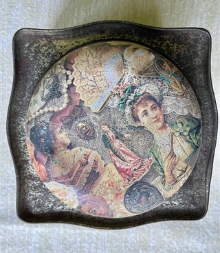 Scatola Latta Vintage Stile Vittoriano
