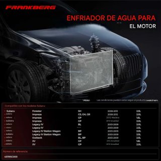 Radiador Refrigeración Subaru Frankberg