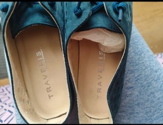Mocasines ante mujer azul