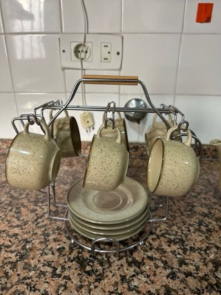 Juego de café tazas y tetera vintage