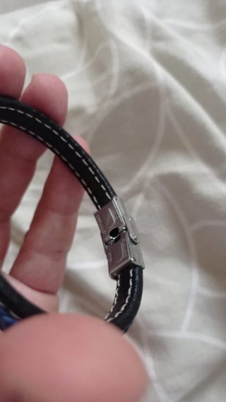 Pulsera Lotus Style Cuero y Acero Hombre