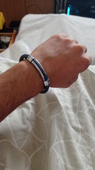 Pulsera Lotus Style Cuero y Acero Hombre