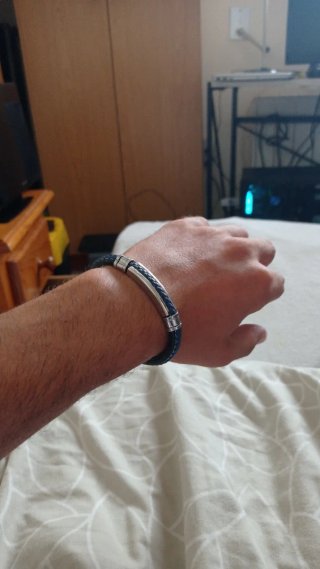 Pulsera Lotus Style Cuero y Acero Hombre