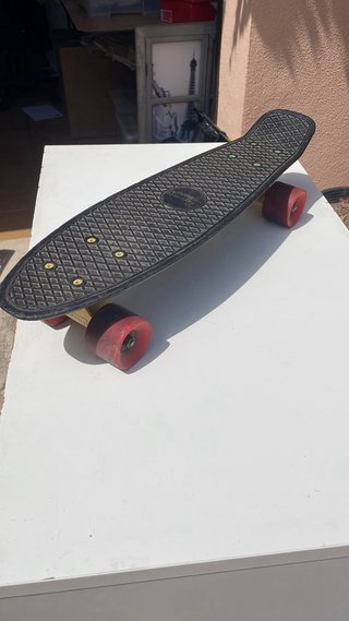 Skate Penny Board Negro Ruedas Rojas