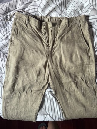 Pantalón de lino Zara verde