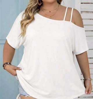 Camiseta hombros descubiertos talla grande 7XL