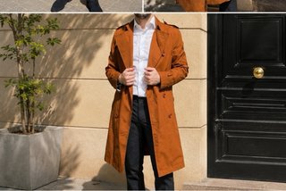 Gabardina BOSS Marrón Doble Botonadura