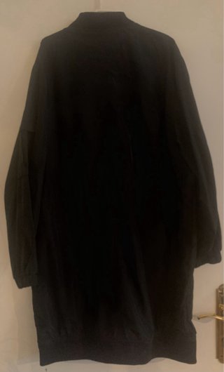 Parka Larga Bomber Negra Pull&Bear Talla L