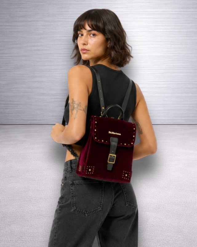Dr. Martens Mini Velvet Backpack Cherry Red Nueva