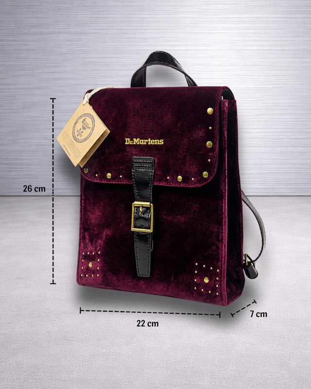 Dr. Martens Mini Velvet Backpack Cherry Red Nueva
