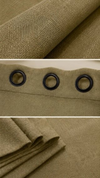 Cortinas Ojal Marrón Verde Oliva (2 uds)